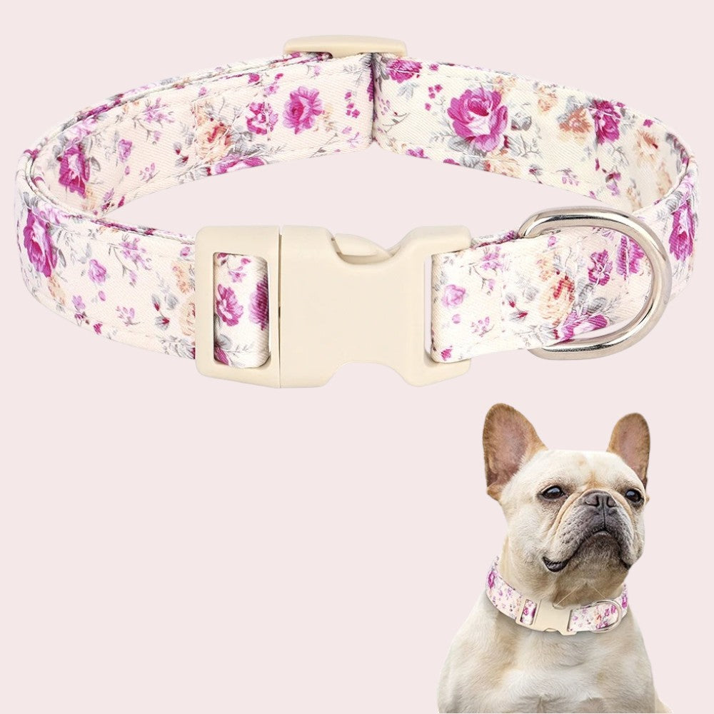 Collar Lila con Flores para Perros – Estilo y Máxima Comodidad