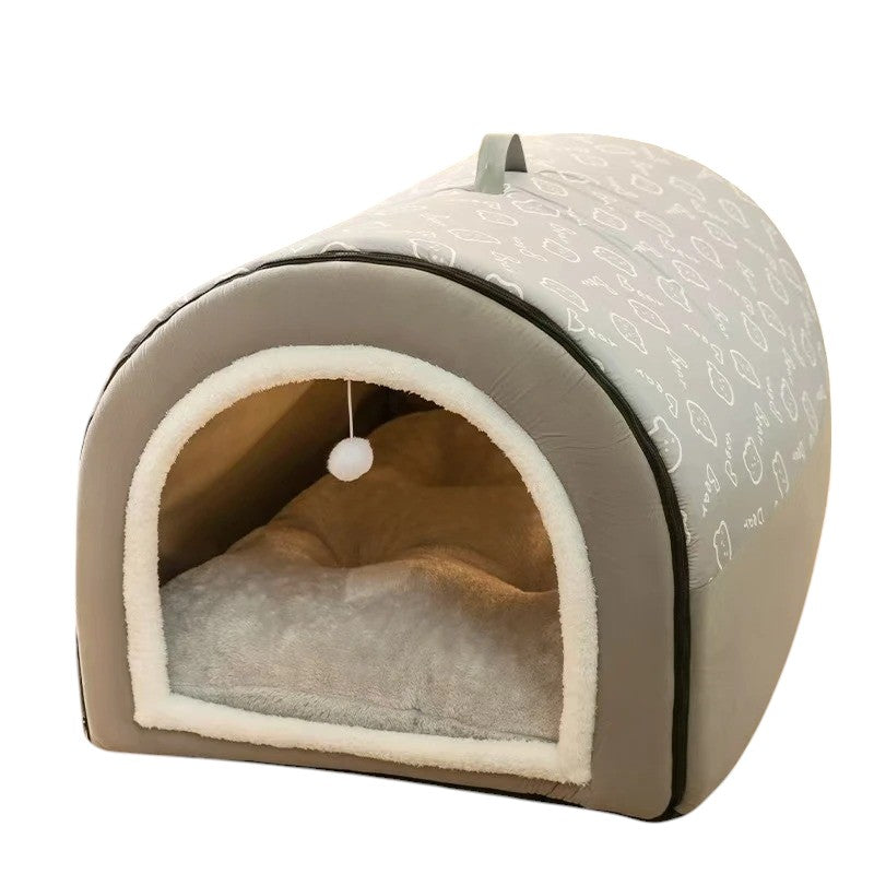 Cama Nido Cálida para Perros y Gatos Beige