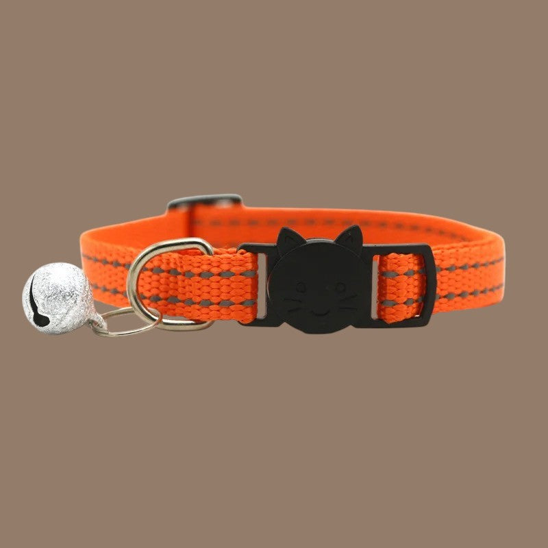 Collar para Gatos con Campana Reflectante Naranja