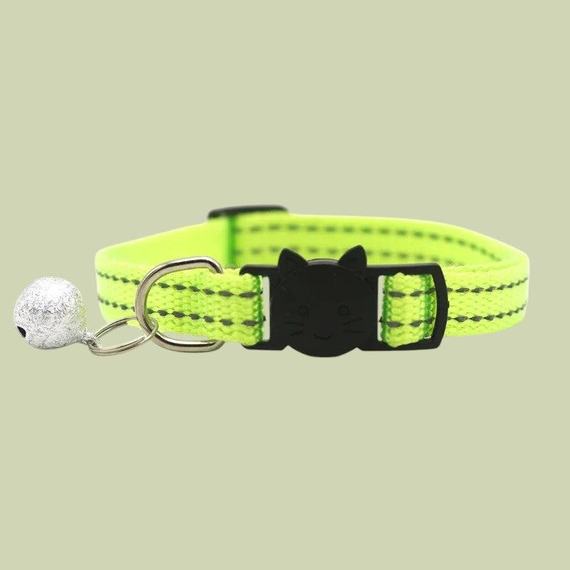 Collar para Gatos con Campana Reflectante Verde