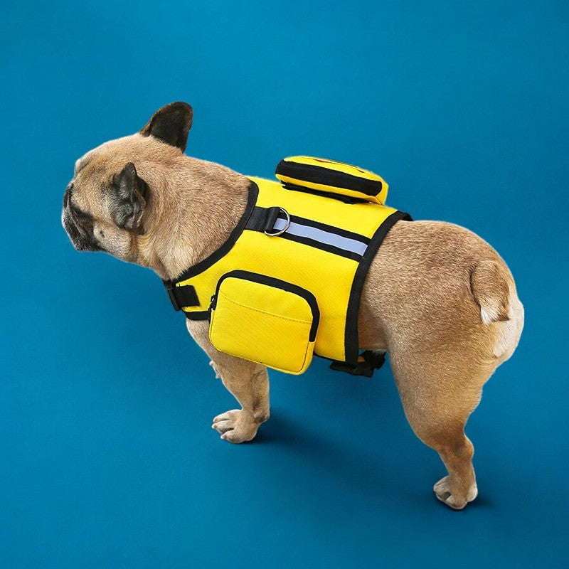 Arnés Mochila Amarillo Reflectante para Perros