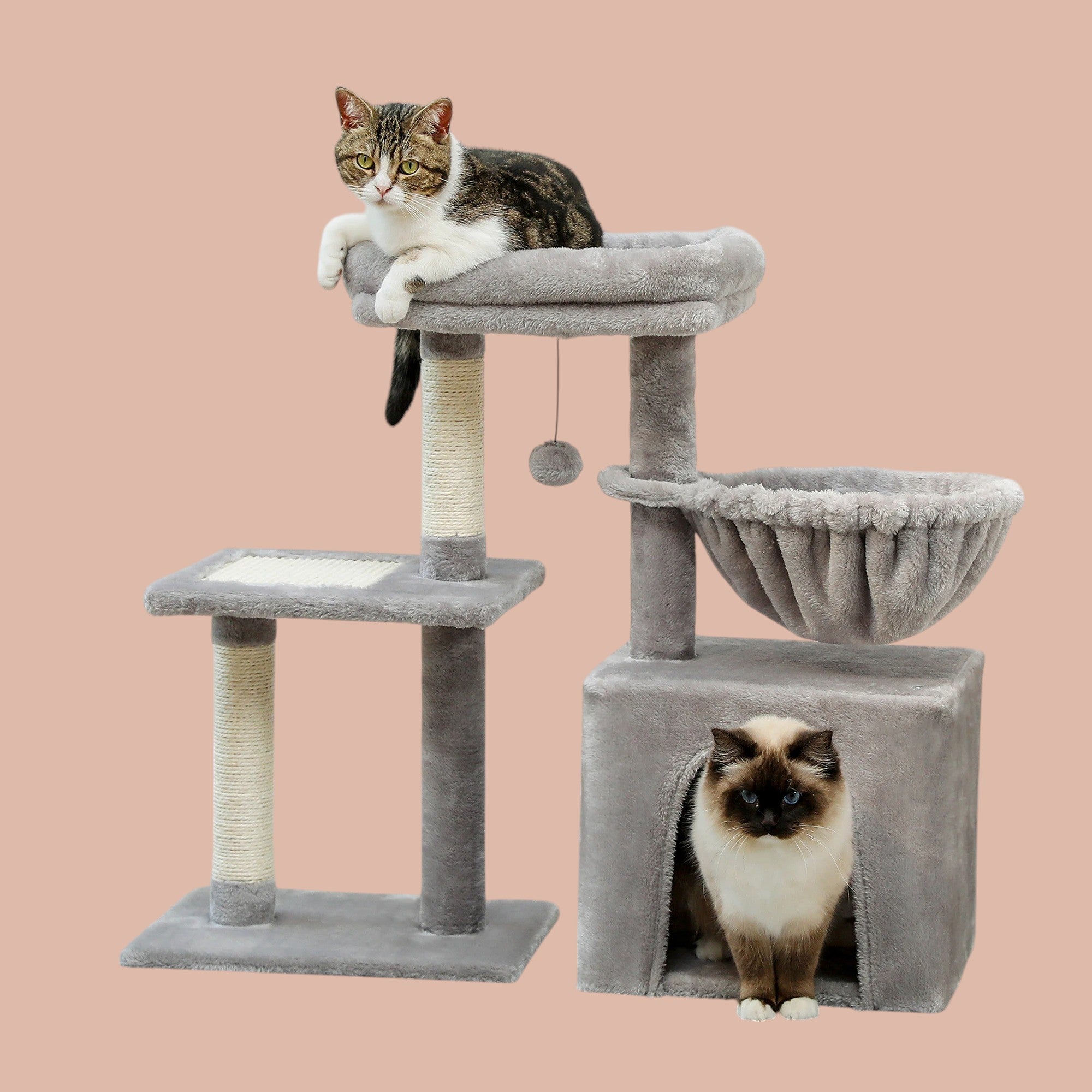 Árbol para Gatos con Hamaca Gris