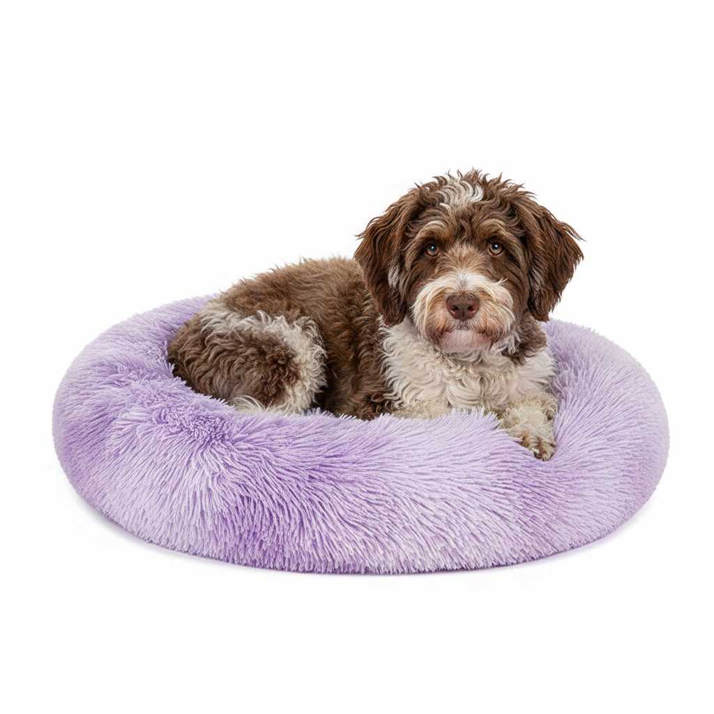 Cama Donut Purple Manchado: Confort y Estilo para tu Mascota
