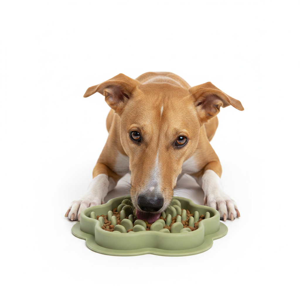 Comedero de Silicona para Perros de Flores