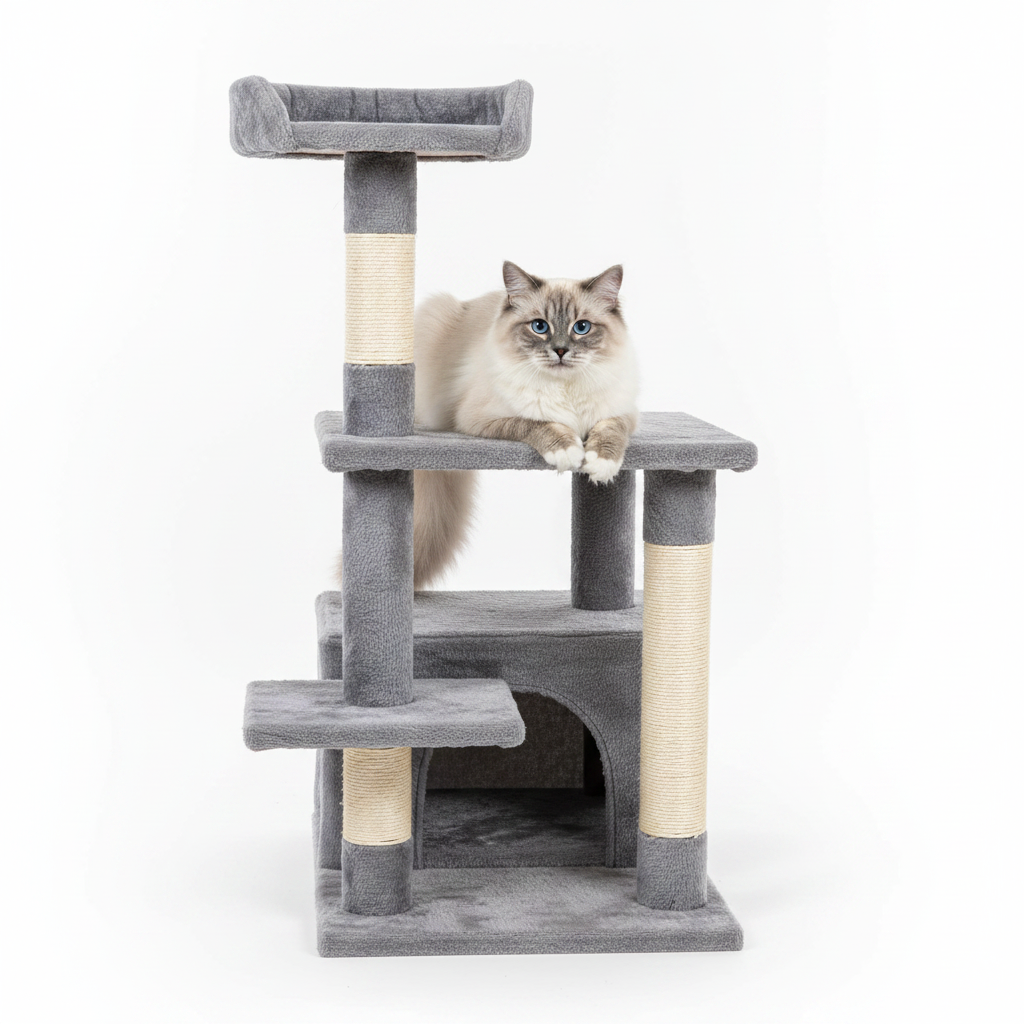 Rascador para Gato 3 Niveles de Gris