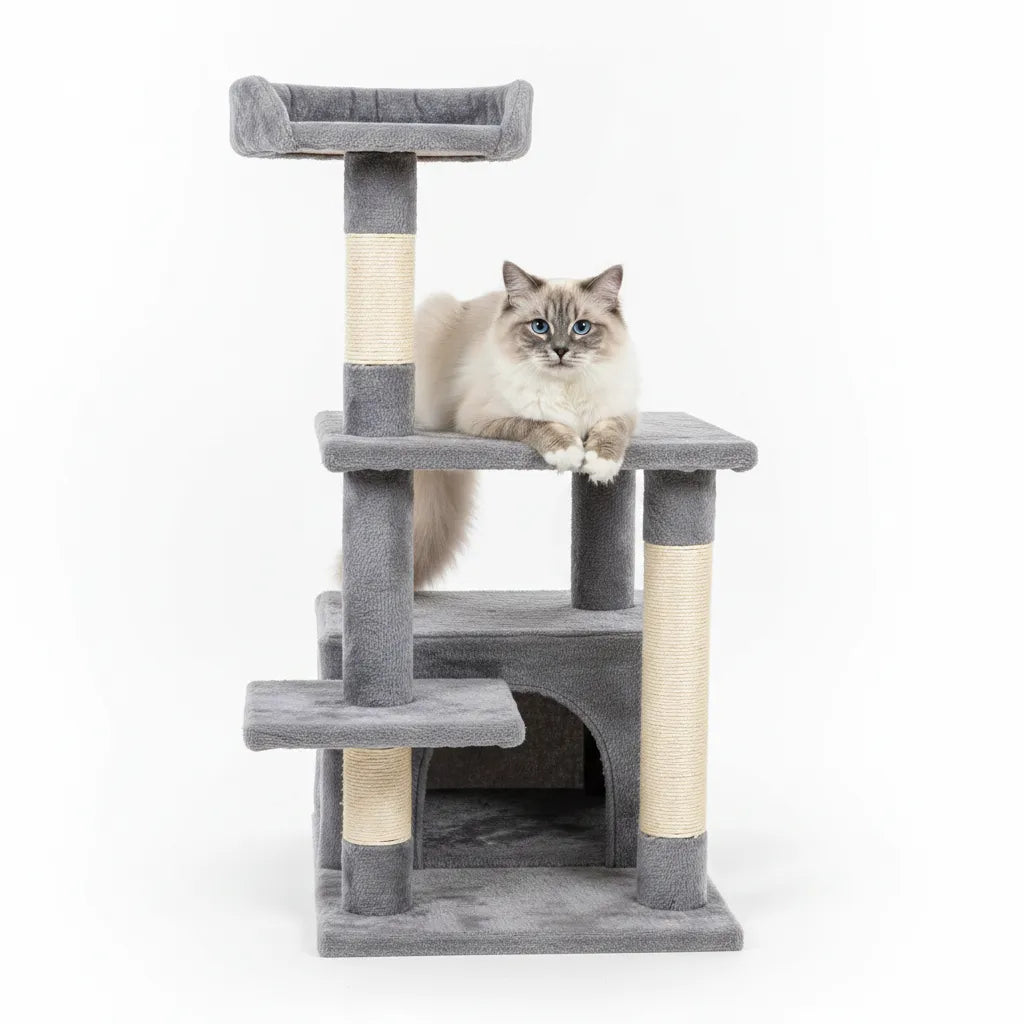 Rascador para Gato 3 Niveles de Gris