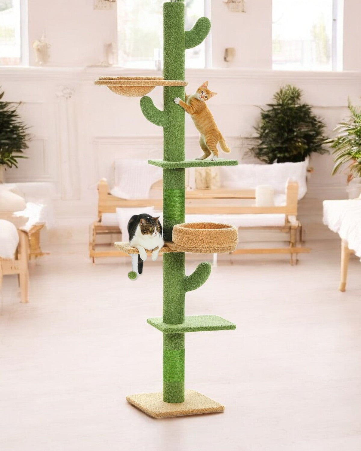 Árbol Cactus Rascador de Gatos 5 Niveles