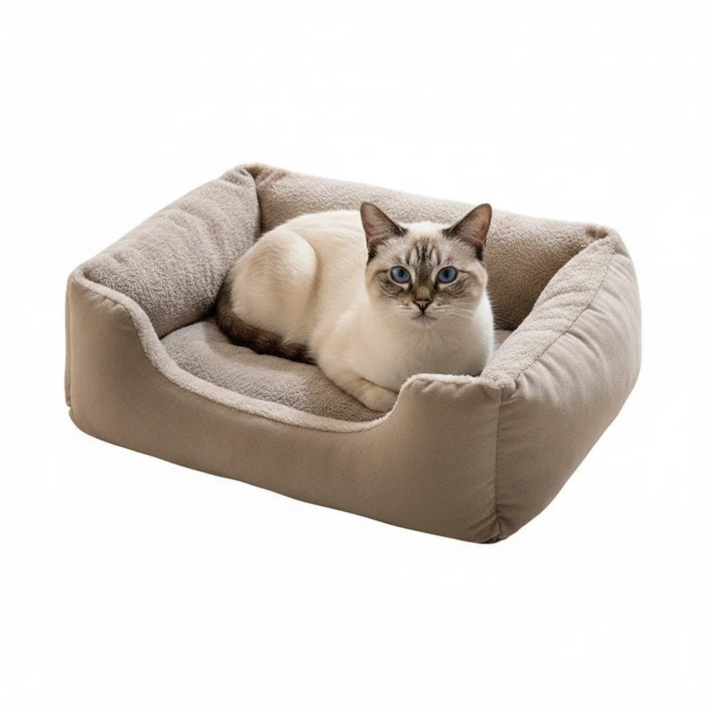 Cama de Felpa Ultra Suave para Gatos Gris