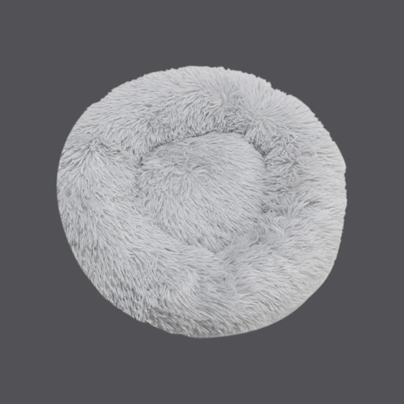Cama Redonda para Perros y Gatos Gris