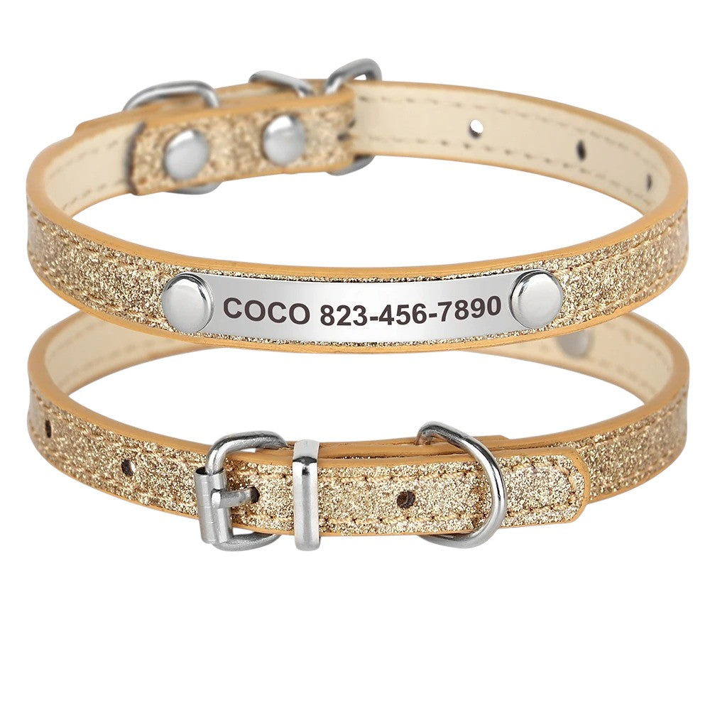 Collar Brilloso para Gatos y Perros Oro/Plata