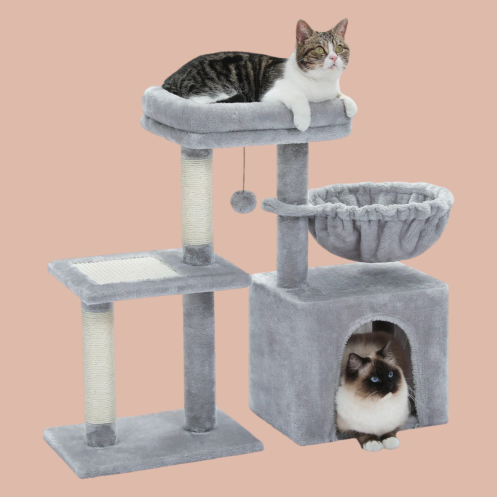 Árbol para Gatos con Hamaca Gris