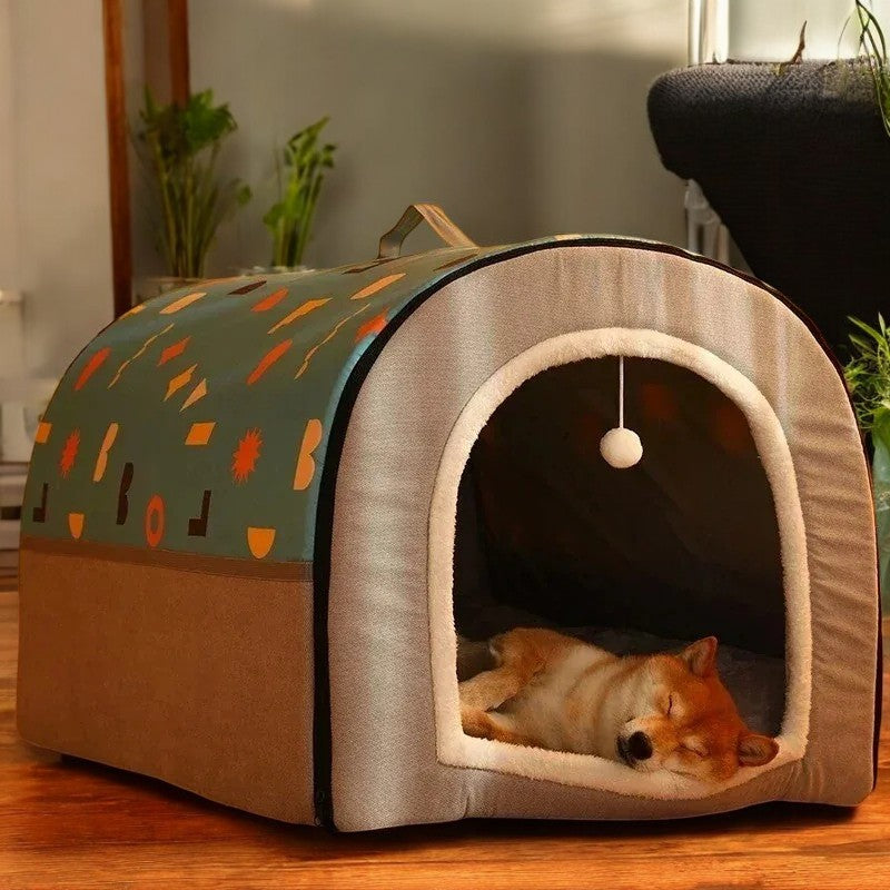 Cama Nido Cálida para Perros y Gatos Beige
