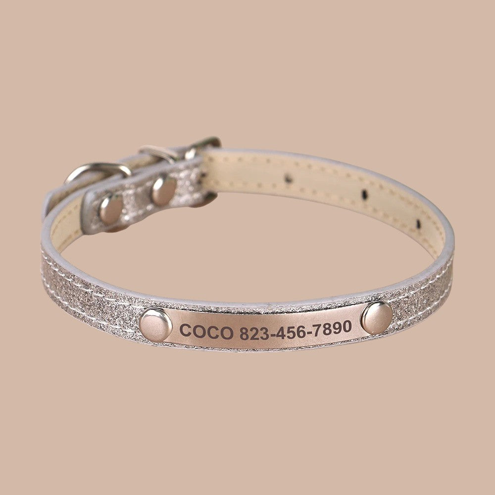 Collar Brilloso para Gatos y Perros Oro/Plata
