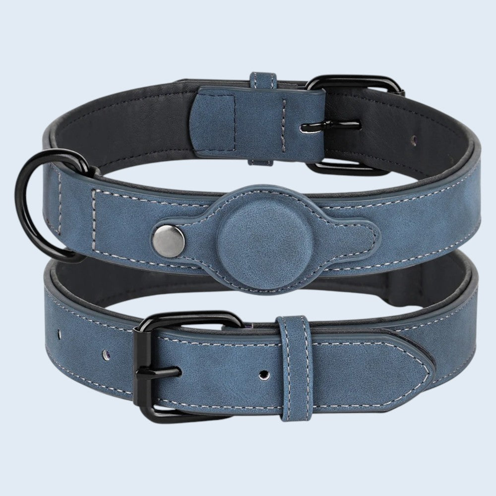 Collar de Cuero con GPS Antipérdida para Perros – Seguridad y Estilo
