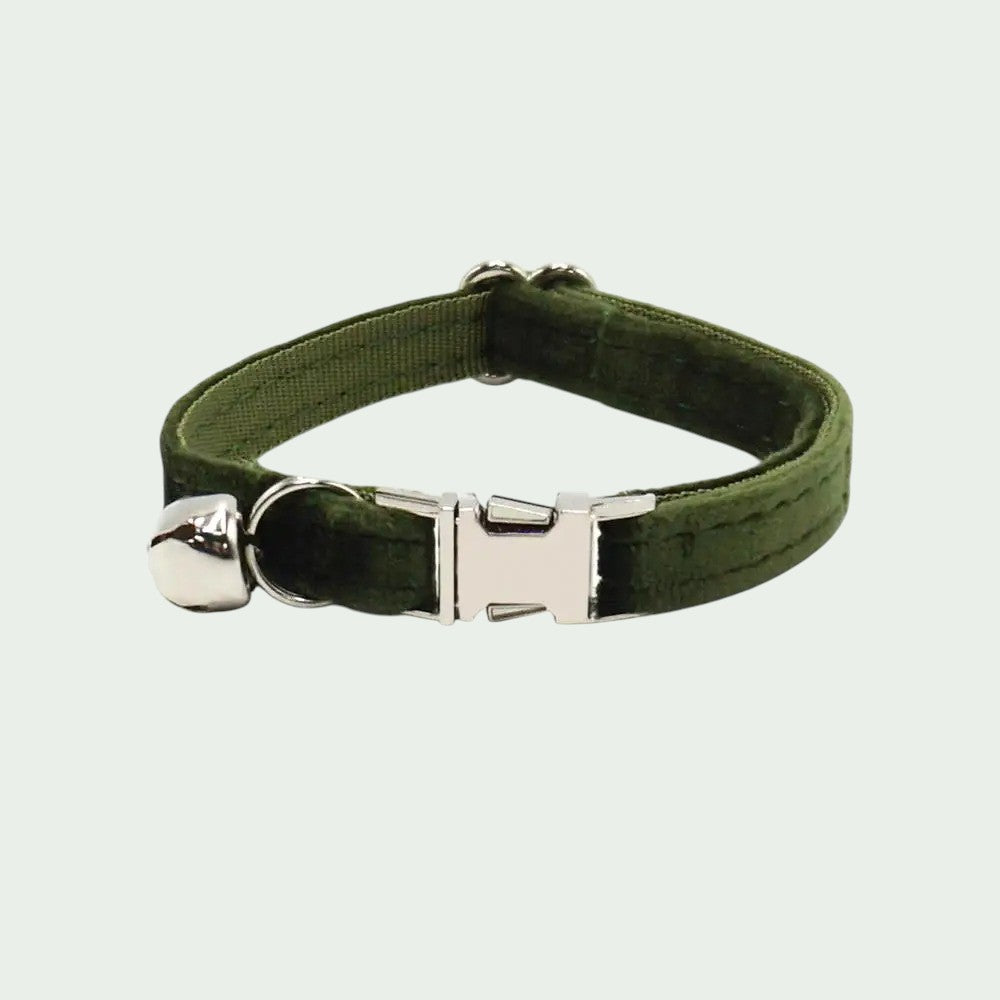 Collar de Terciopelo Elegante para Gatos - con Hebilla Metálica