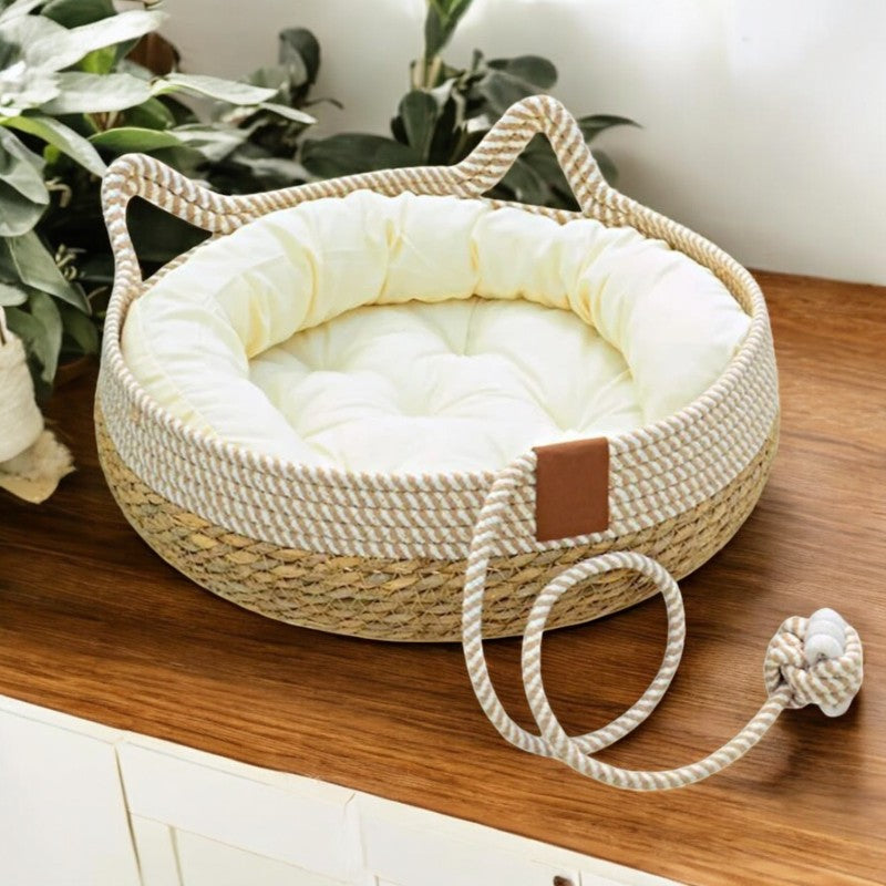 Cama Para Gatos Natural de Rafia