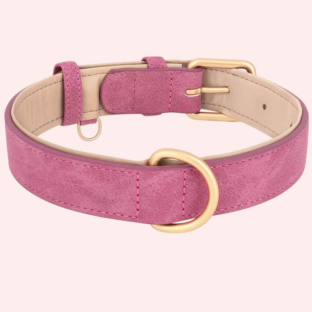 Collar de Cuero Ajustable para Perros – Suavidad, Resistencia y Estilo