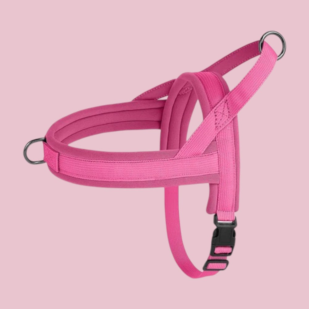 Arnés Antitirones de Nylon Reflectante para Perros Color Rosa