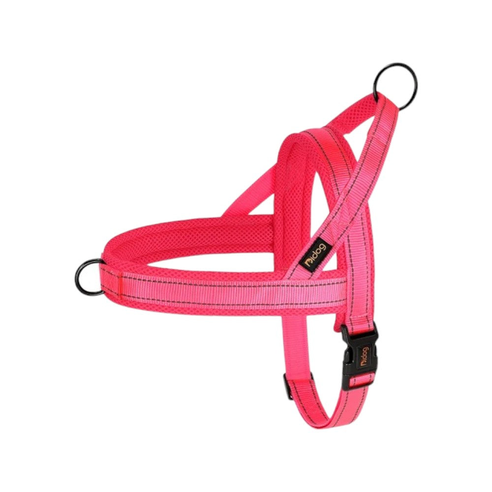 Arnés Antitirones de Nylon Reflectante para Perros Color Rosa