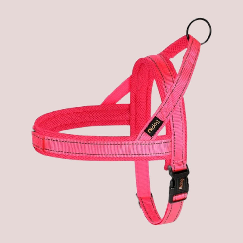 Arnés Antitirones de Nylon Reflectante para Perros Color Rosa