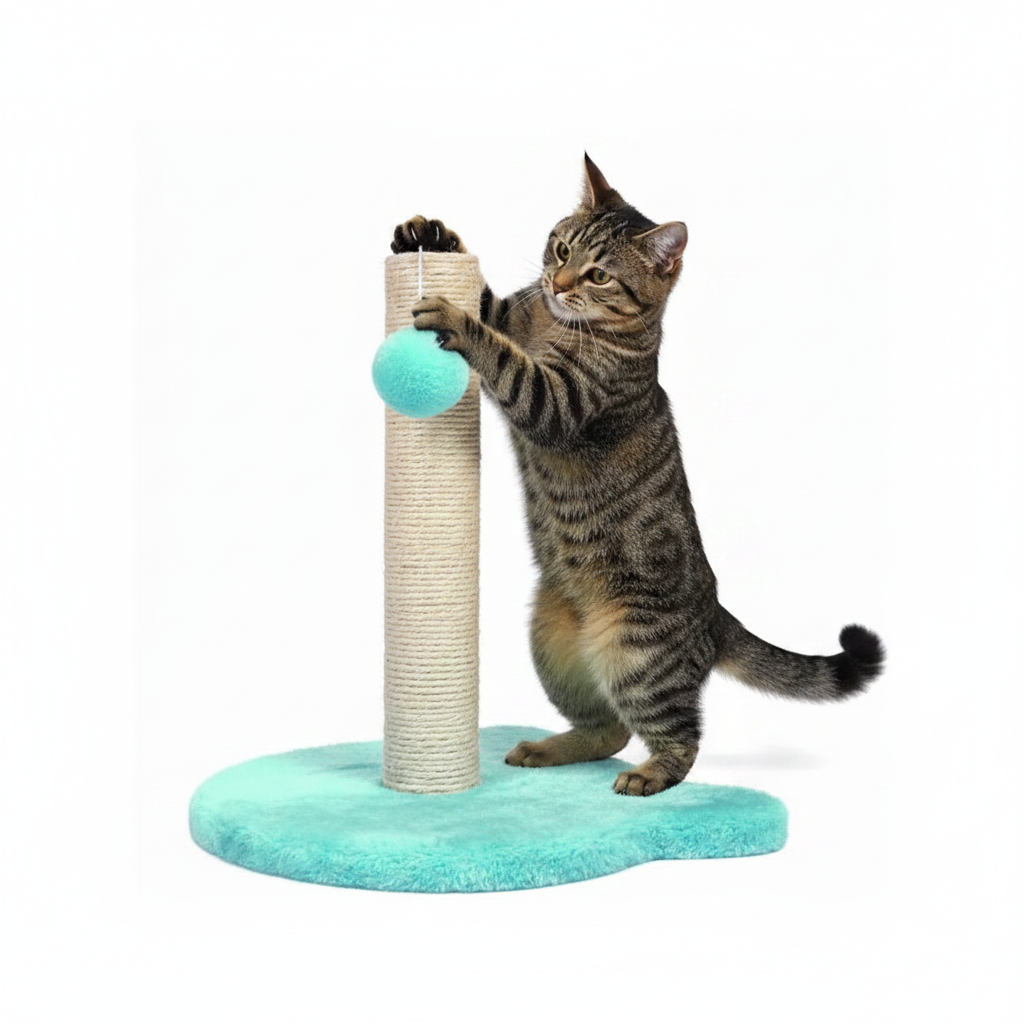Rascador Gato con estante de Madera y Peluche