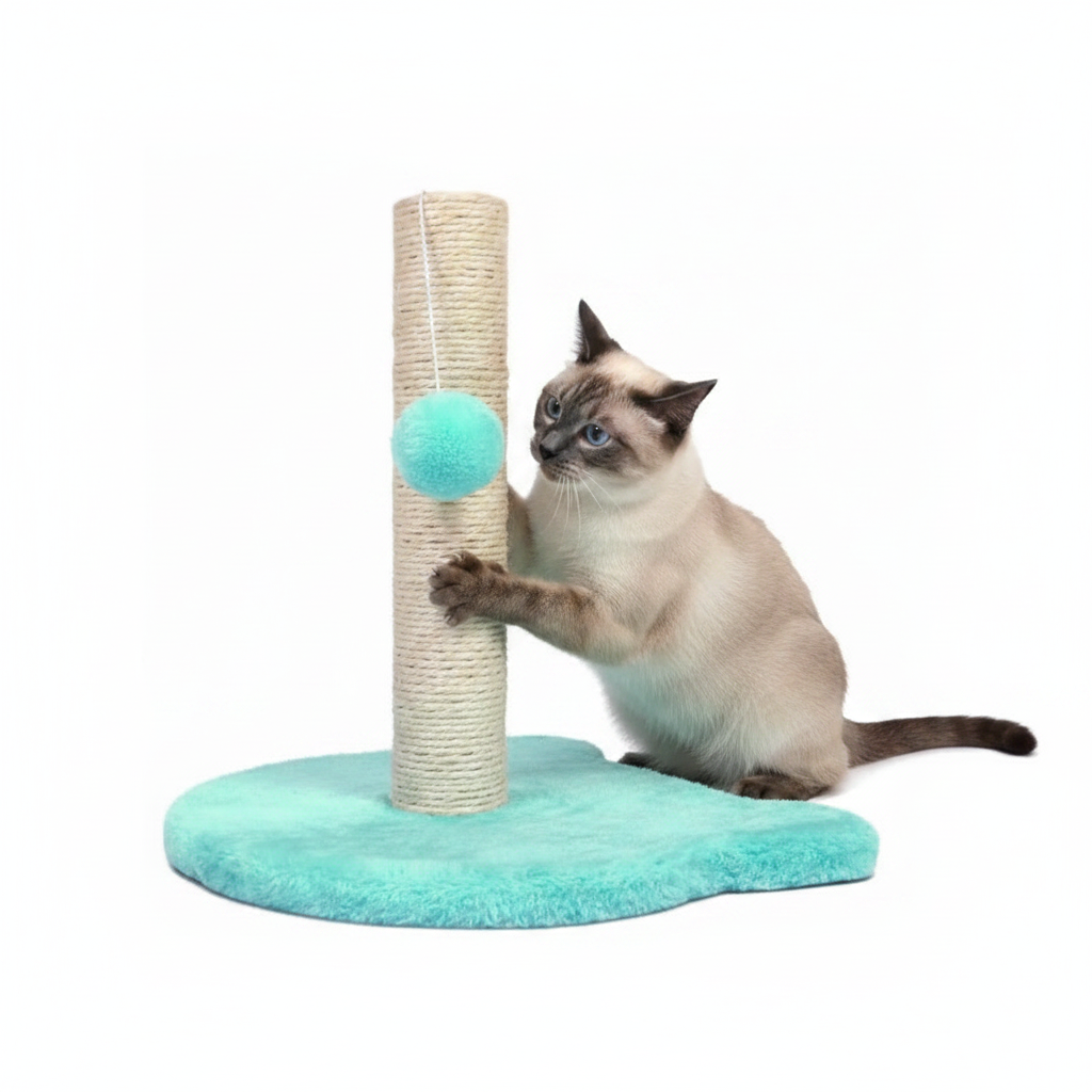 Rascador Gato con estante de Madera y Peluche