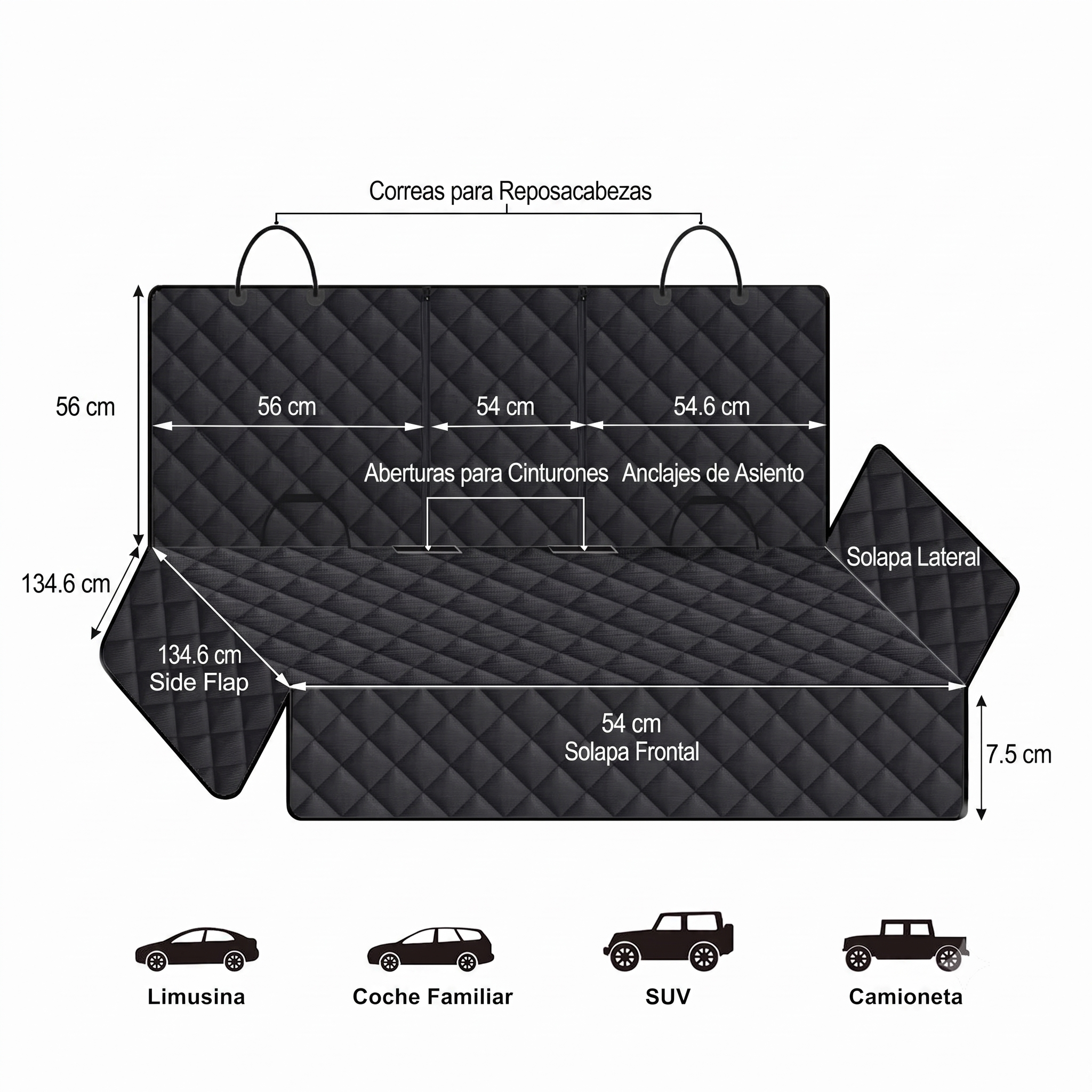 Funda Protectora Impermeable para Asiento Trasero de Coche
