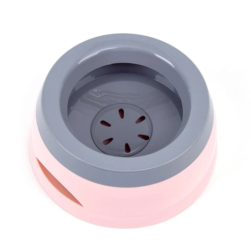 Comedero Flotante Antiderrame Rosa para Perros y Gatos