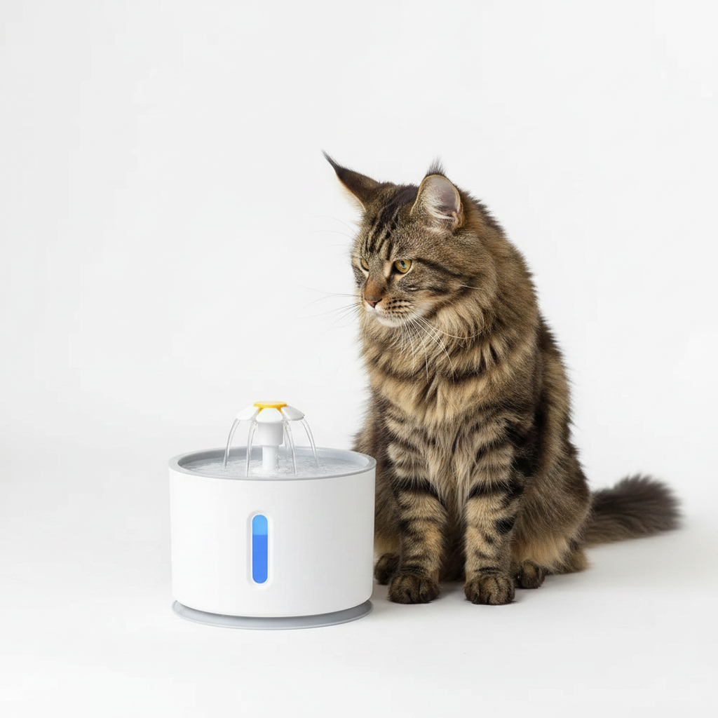 Fuente de Agua Automática para Gatos con Luz LED