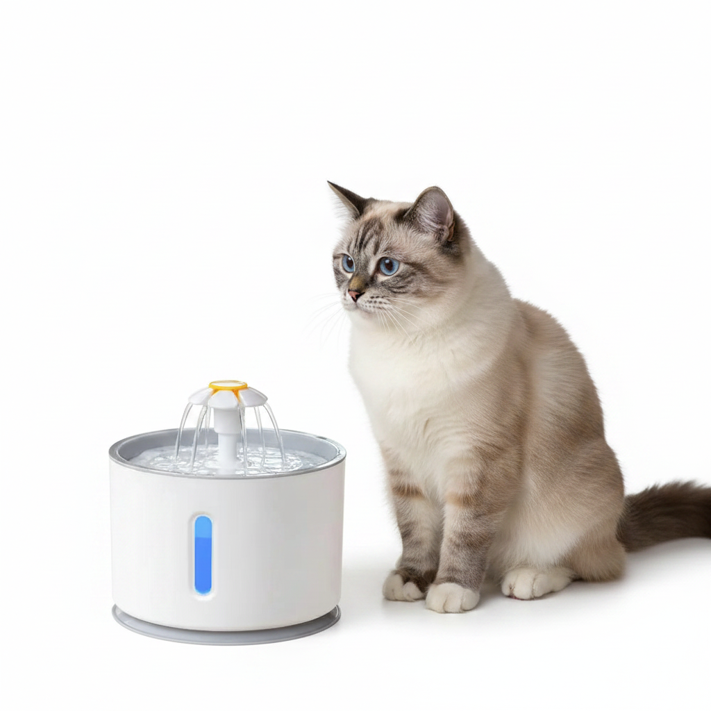 Fuente de Agua Automática para Gatos con Luz LED