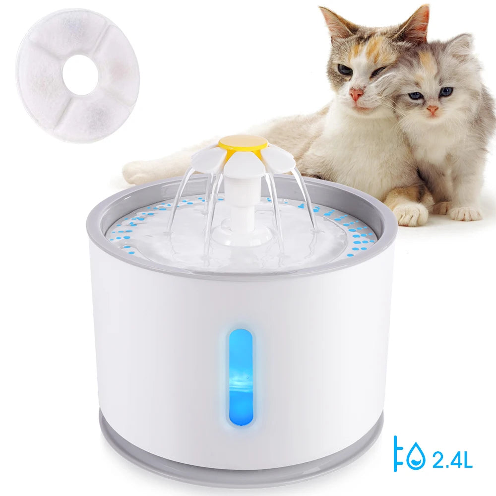 Fuente de Agua Automática para Gatos con Luz LED
