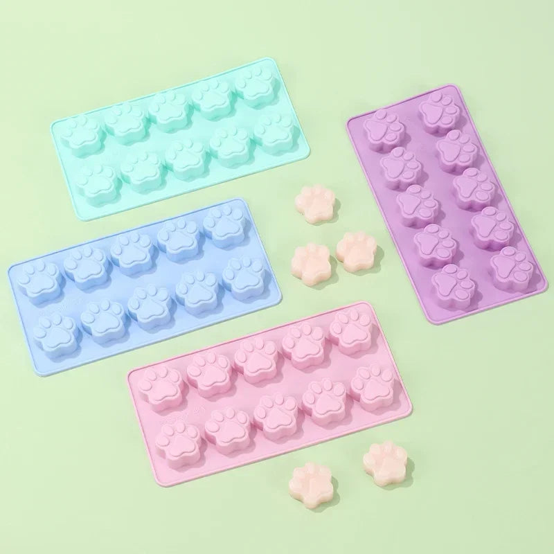 Molde de Silicona con Forma de Huella y Hueso para Premios Caseros
