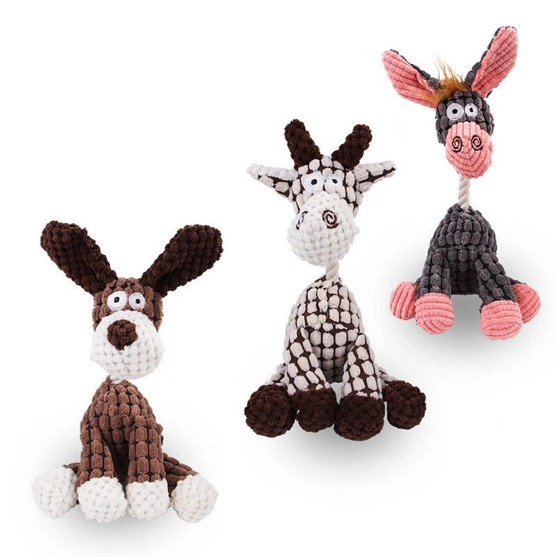 Juguete de peluche sonoro para perros – Diversión y limpieza dental
