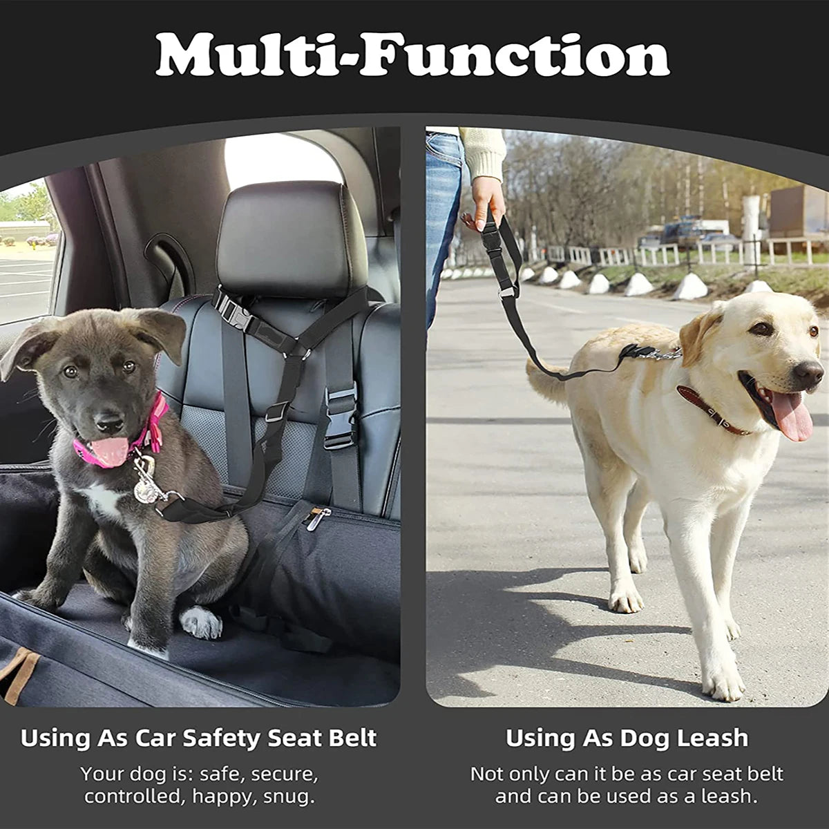 Cinturón de Seguridad Ajustable para Perros – Viajes Seguros y Cómodos