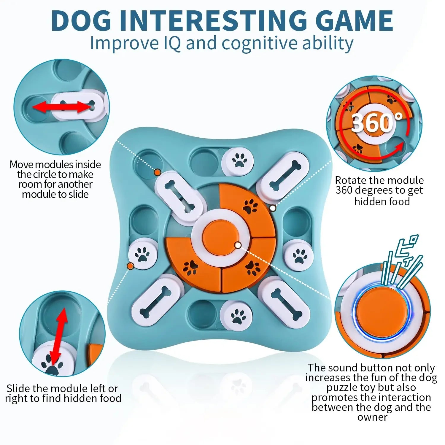 Juguete Puzle IQ de Comida Lenta para Perros