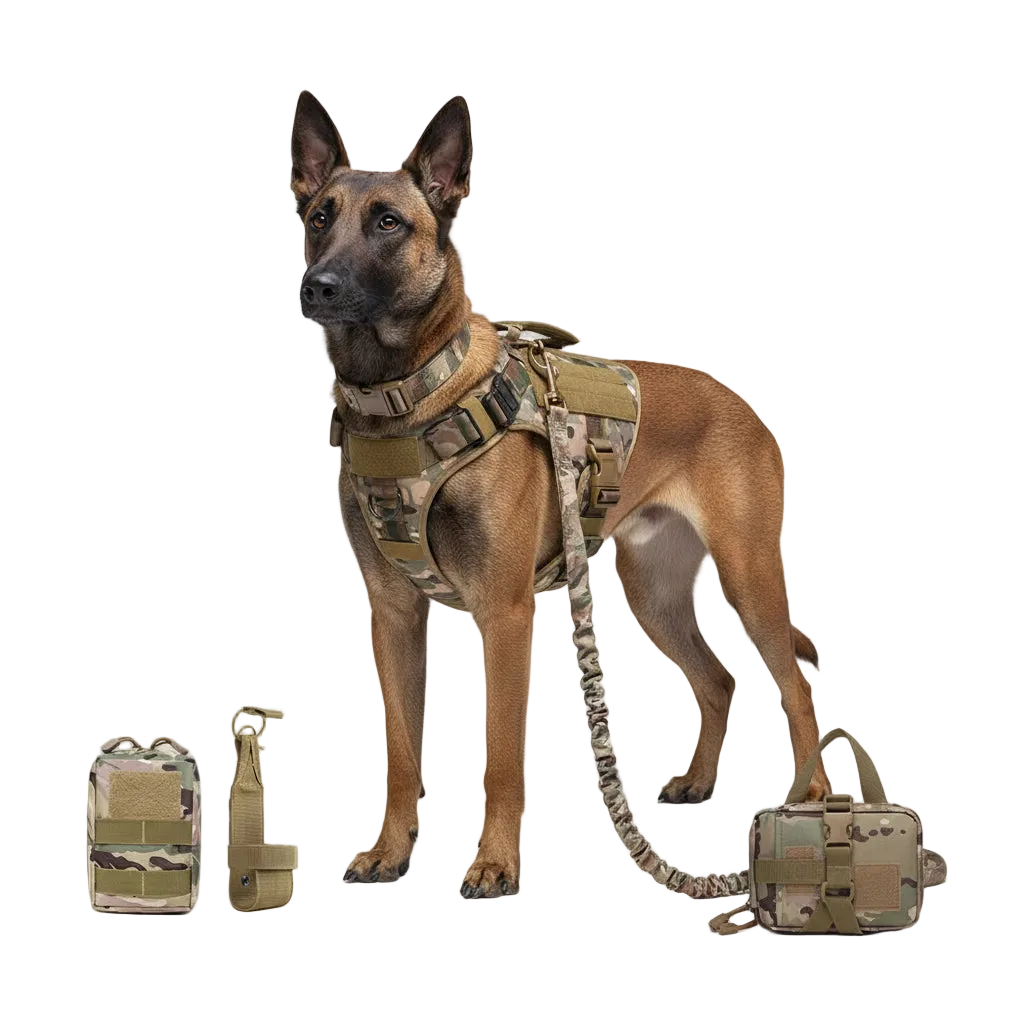 Camouflage Large Dog Harness & Lead Set - XL