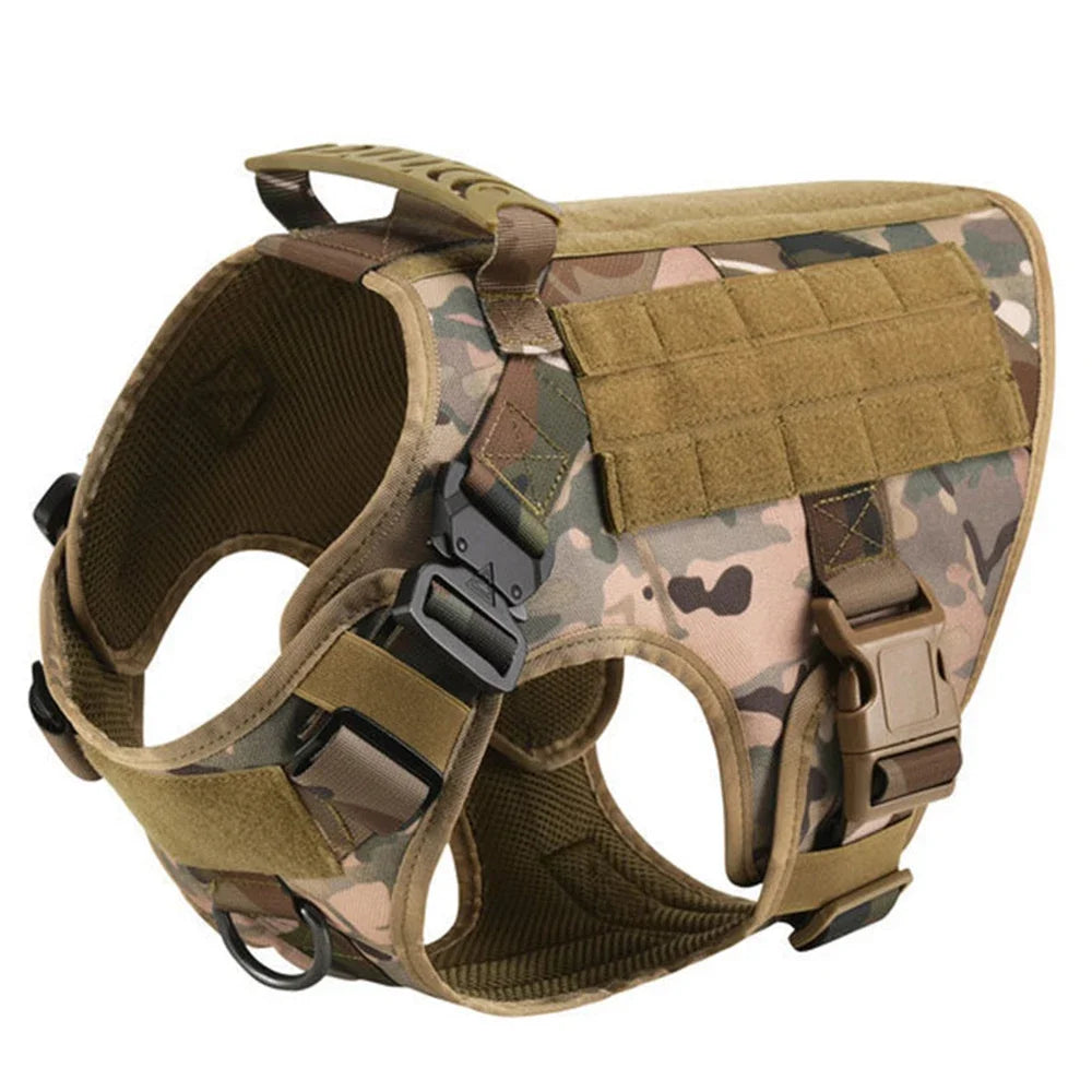 Set de Arnés Táctico con Collar y Correa para Perros Grandes