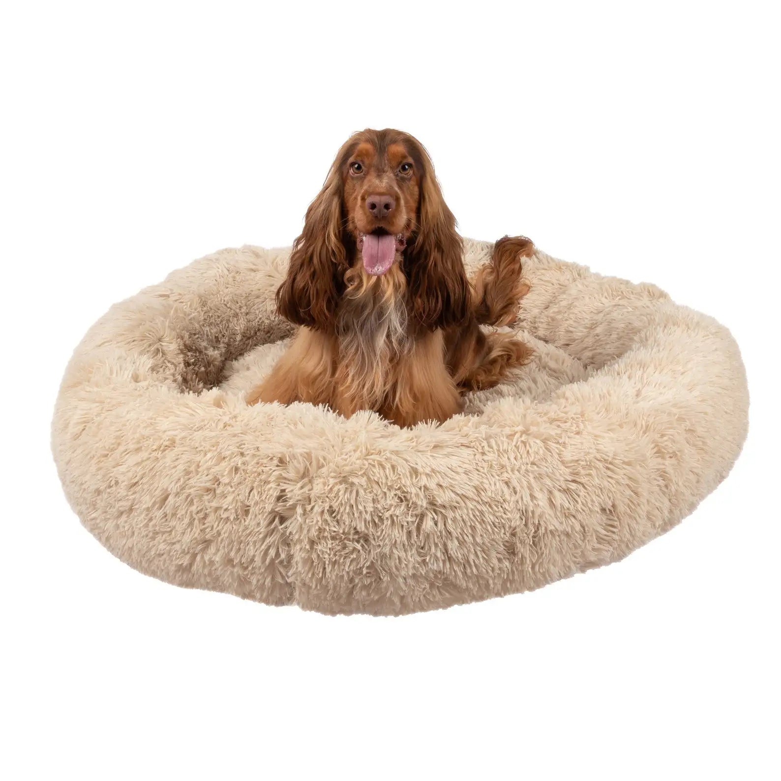 Lit Orthopédique Anti-stress Donut pour Chiens - Kaki