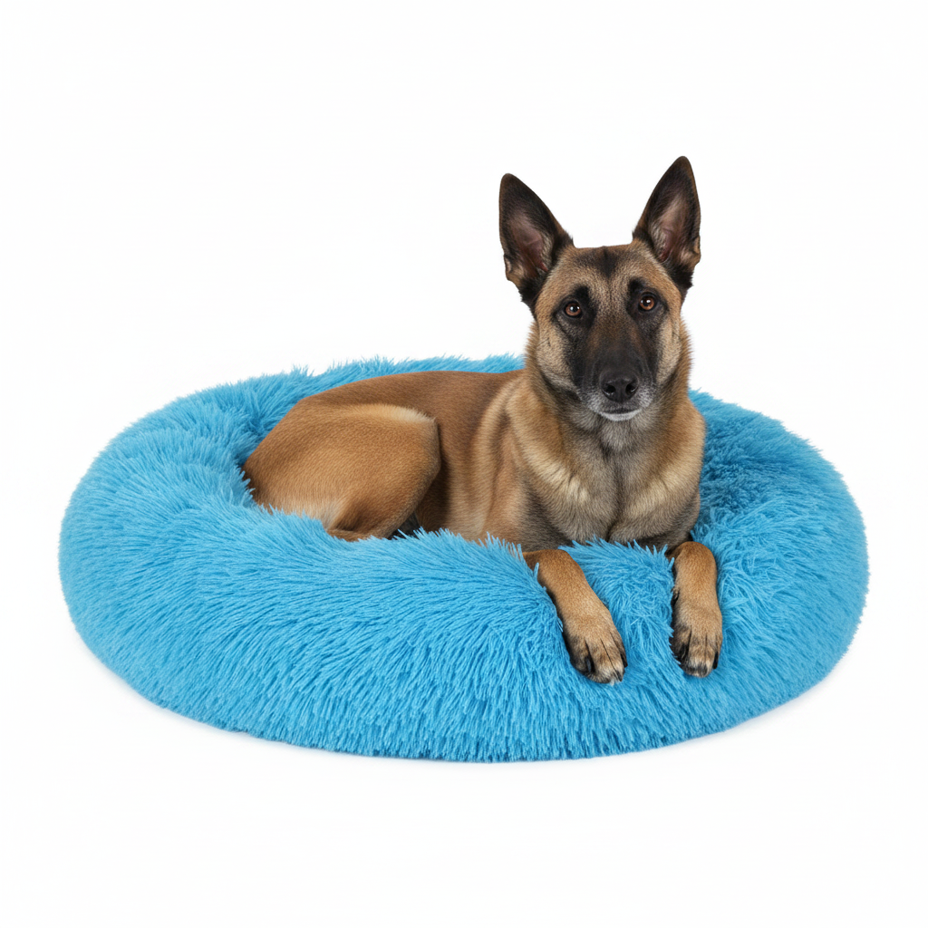 Cama Donut para Perros y Gatos Turquesa: Confort y Calidez para Tu Mascota