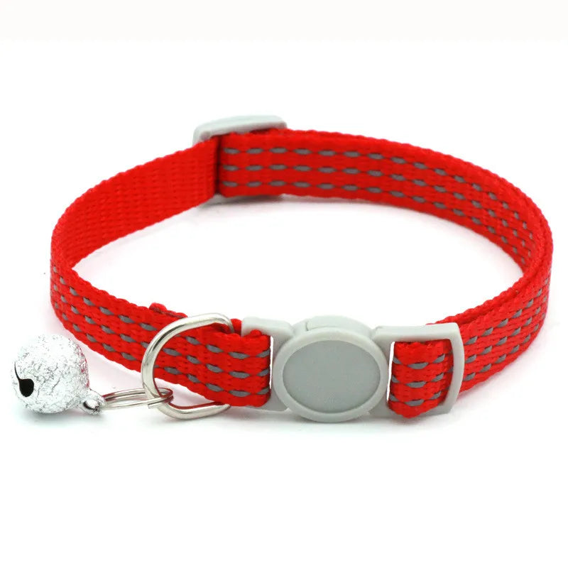 Collar para Gatos con Campana Reflectante Rojo
