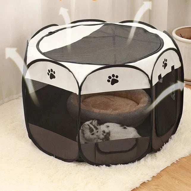 Parque de Juegos Plegable y Casita para Mascotas