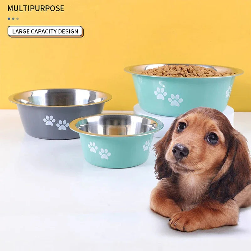 Comedero de Acero Inoxidable Antideslizante para Perros