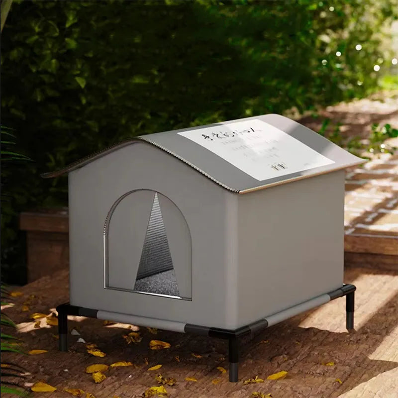 Caseta Impermeable Elevada para Perros Pequeños