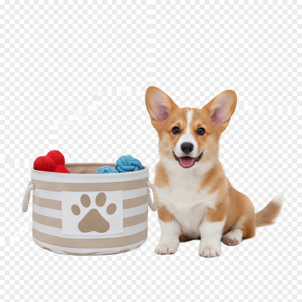 Cesta Redonda con Diseño de Garras para Juguetes de Perro