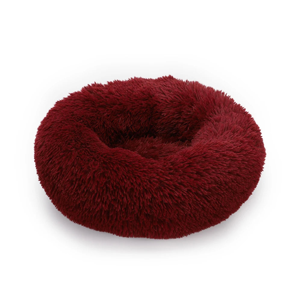 Cama Donut para Perros y Gatos Rojizo: Calidez para tu Mejor Amigo