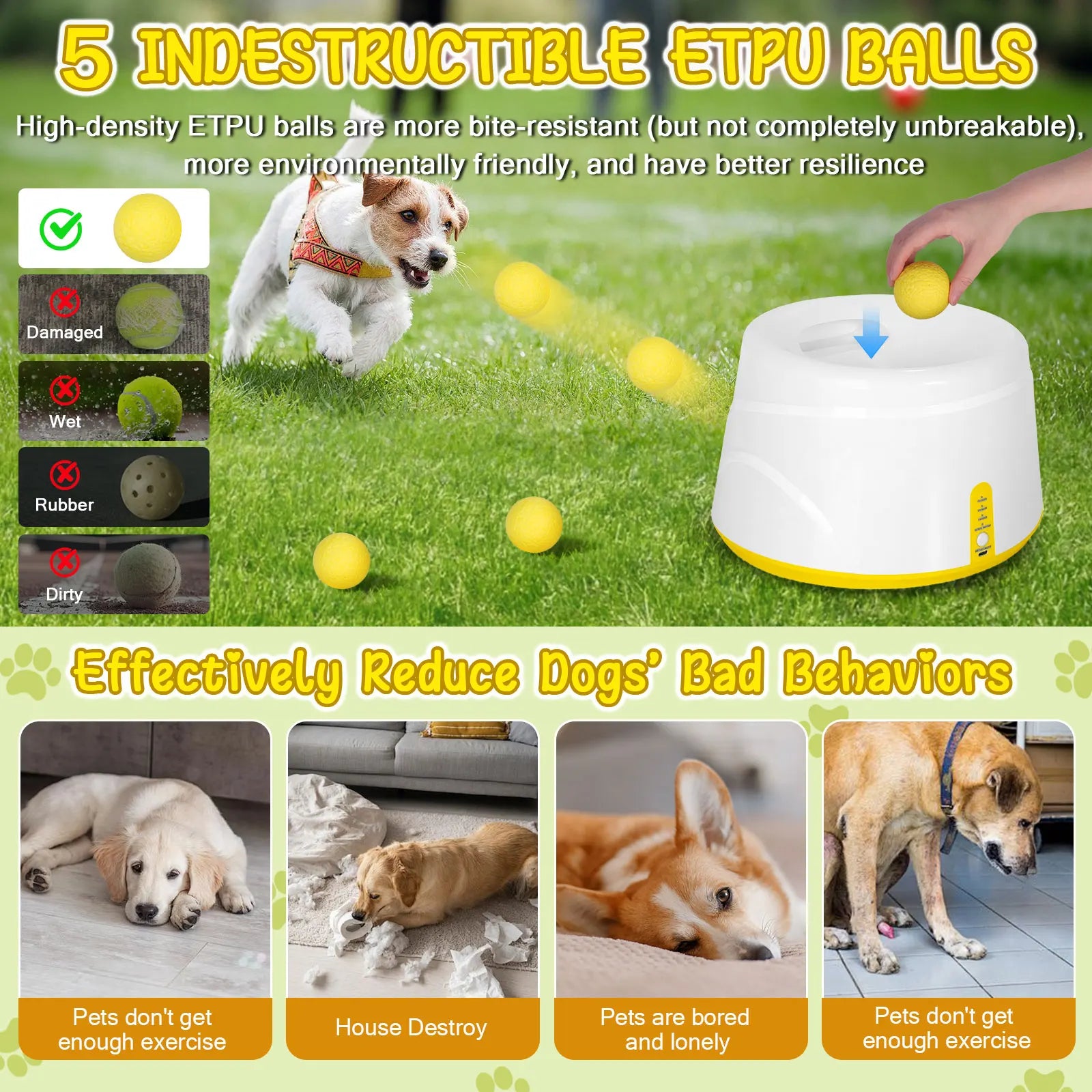 Lanzador Automático de Pelotas de Tenis para Perros