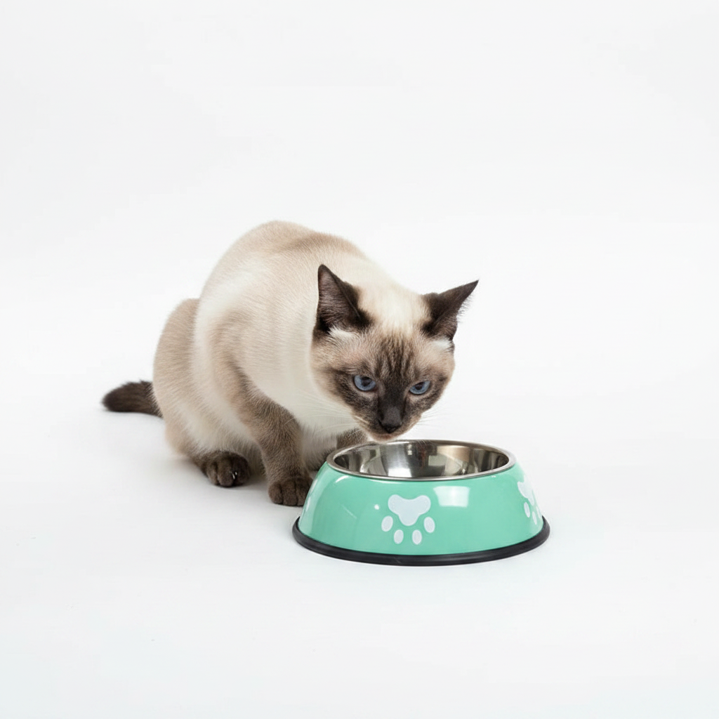 Comedero de Acero con Huellitas para Perros y Gatos - Azul