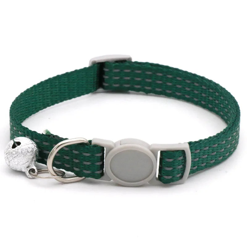 Collar para Gatos con Campana Reflectante Verde