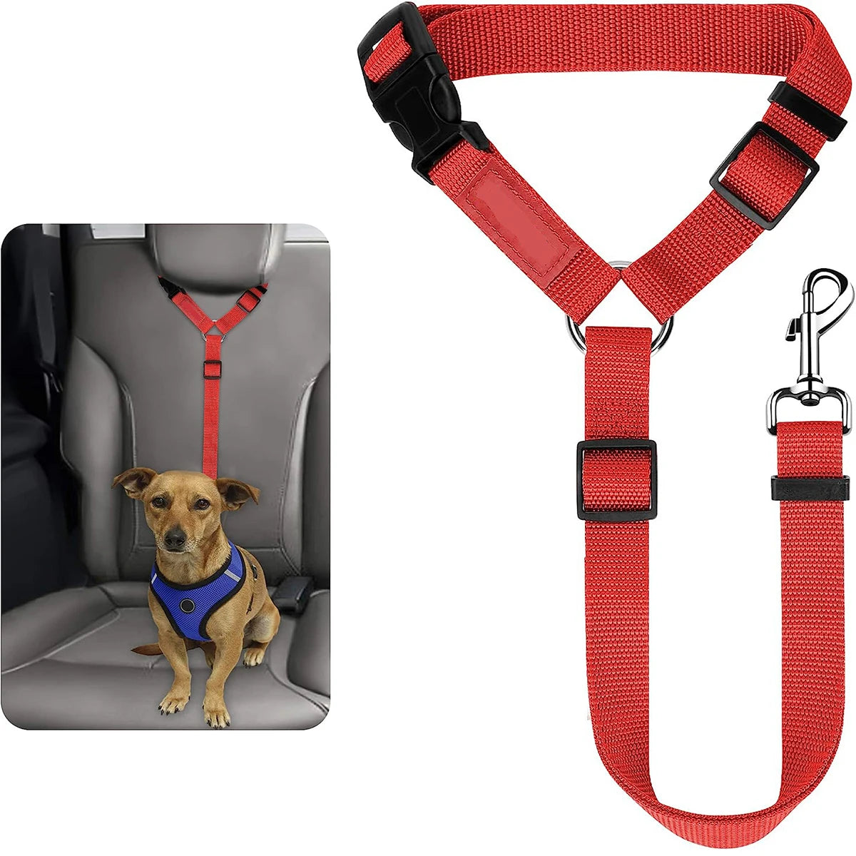 Cinturón de Seguridad Ajustable para Perros – Viajes Seguros y Cómodos