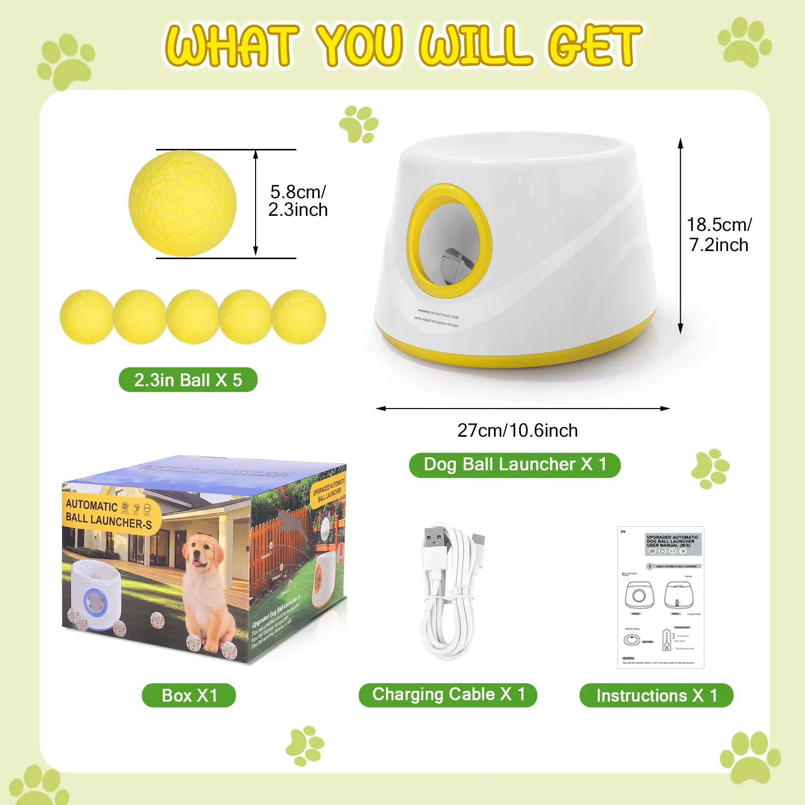 Lanzador Automático de Pelotas de Tenis para Perros
